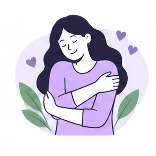 Illustration of a person hugging themselves
