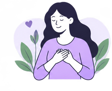 Illustration of a person resting their hands on their heart