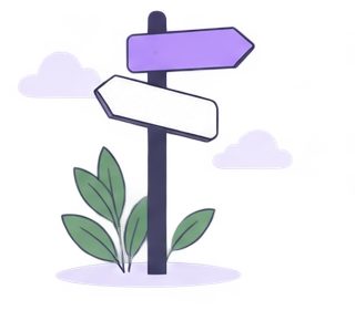 Illustration of a signpost pointing in two directions